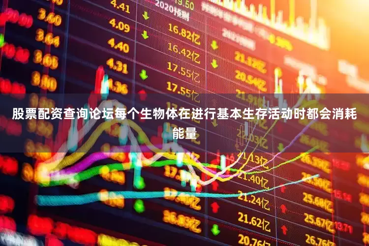 股票配资查询论坛每个生物体在进行基本生存活动时都会消耗能量