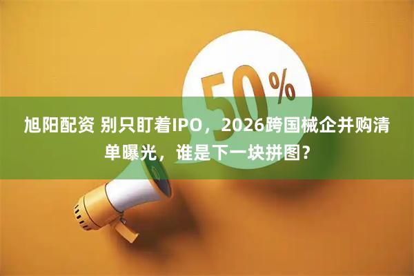 旭阳配资 别只盯着IPO，2026跨国械企并购清单曝光，谁是下一块拼图？