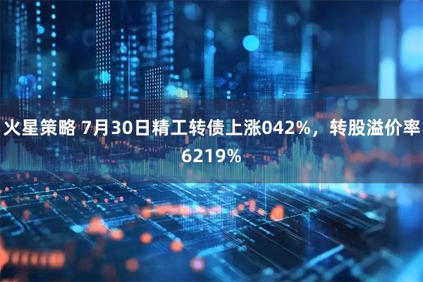 火星策略 7月30日精工转债上涨042%，转股溢价率6219%