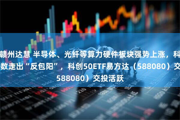 赣州达慧 半导体、光纤等算力硬件板块强势上涨，科创50指数走出“反包阳”，科创50ETF易方达（588080）交投活跃