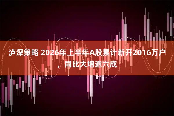 泸深策略 2026年上半年A股累计新开2016万户，同比大增逾六成